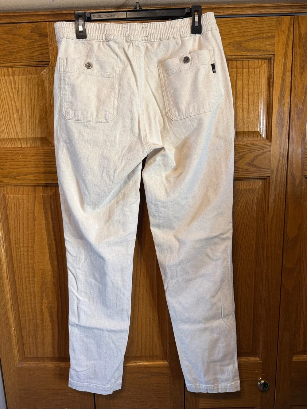 AG Men's Cream Drawstring Casual Pants-Small (Elastic) 30” Inseam